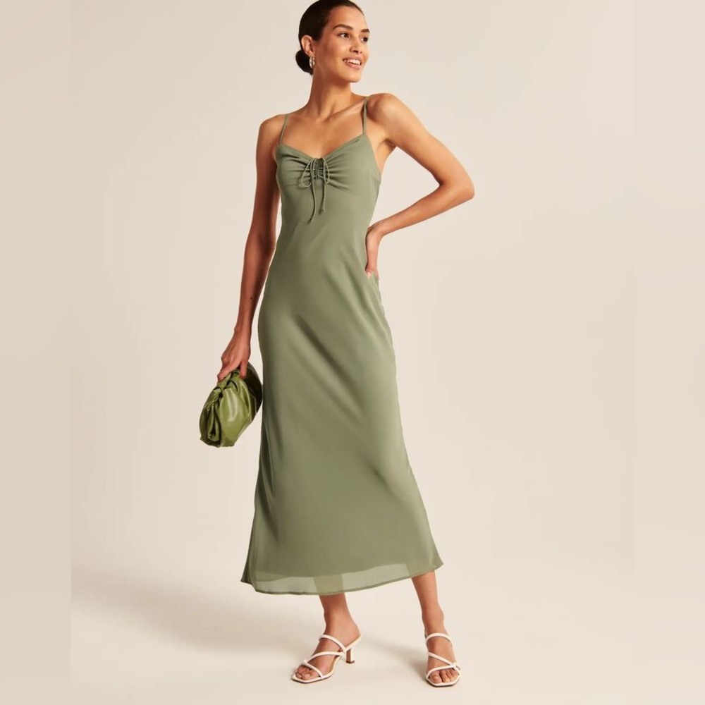 NWT Abercrombie Tie-Front Strapy Maxi Dress